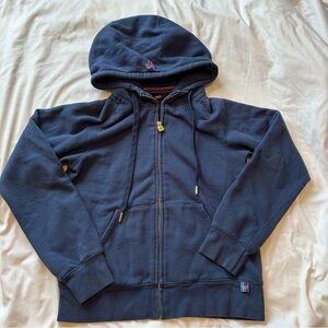 Aritzia TNA Navy Zip Up Vintage Hoodie in EUC Heavyweight Size Medium